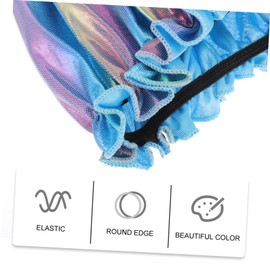 Baluue Elastic Bathing Shower Cap Night Sleep Bonnet for Adults Hair Protection Hat Gradient Holographic Color for Shower Sleeping Oil Treatments All Hair Types