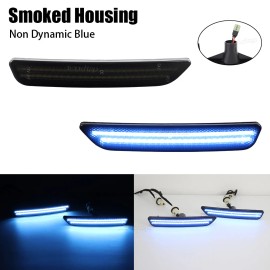 USA New Blue LED Side Marker Lamps for Ford Mustang 10-14 2PCS Dynamic Animation Bumper Fender Flare Indicator LightsNumber of Bulbs: 4, Light Color: NON Dynamic Blue lights 02-0532, Lamp Type: LED