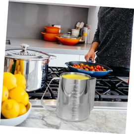 Gatuida Filtered Oil Pot Stainless Steel Strainer Steel Strainer Easy Cleaning Kitchen Accessory Dishwasher Safe