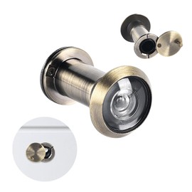 Door Viewer Peephole, Door Peephole with Rotating Cover 220 Degree Wide Angle Peep Eye Hole Adjustable Peephole Anti Peeping Door Viewer Fit for 1-3/8" to 2-1/4" Doors (Brushed Bronze)
