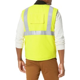 Bulwark Men's Hi-vis Insulated Vest with Reflective Trim, Yellow/Green, X-Large