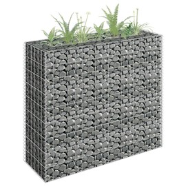 MNISDFL Wire Gabion mesh Retaining Wall gabions Gabion Raised Bed Galvanized Steel 35.4"x11.8"x35.4" Suitable for Garden lawns