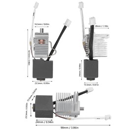 Hotend Kit for Kobra 3, 3D Printer Print Head Hot End Heating Block Kit, 0.4mm Nozzle Brass Ti Alloy 3D Printer Extruder Print Head Hotend Kit for Kobra 3