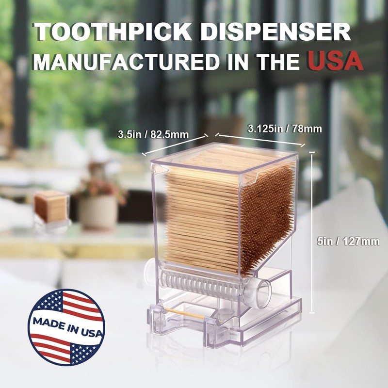 Serve Clean Toothpick Dispenser Clear- Restaurant-Style