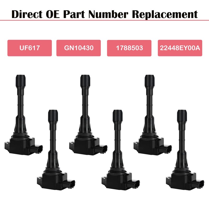 Set of 6 Ignition Coil Pack and Spark Plugs for