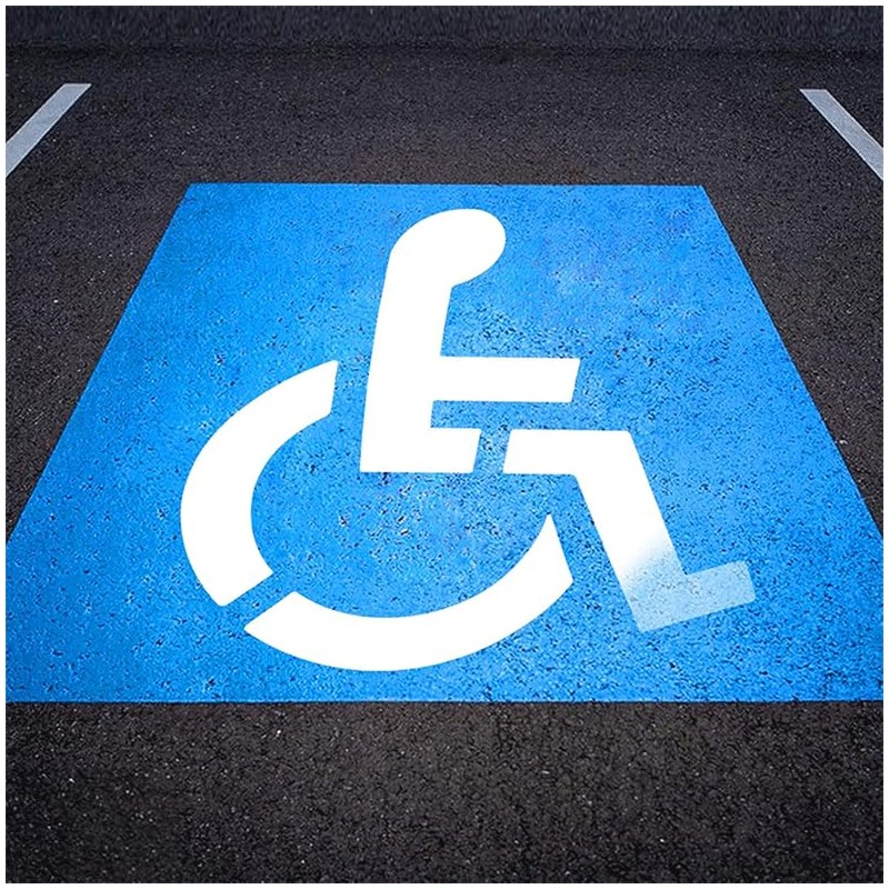 36’’x36’’ Handicap Parking Stencil for Painting, ADA Compliant, Reusable Silicone
