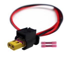 LIZAPUS 2-Pin Fog Lamp Fog Light Connector Compatible with VW Volkswagen GTI 2016-2020 Pigtail Plug Wiring Harness 07P973702