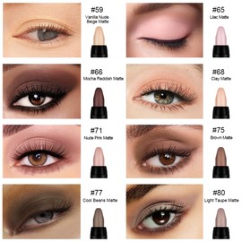 Kaely 8Pcs Cream Eye Shadow Sticks Set for Older Women, Matte Shimmer Eyeliner Pencil Eyeshadow Palette Makeup, Eye Highlighter Brightener Stick Waterproof Pigmented, sombras para ojos, New-13