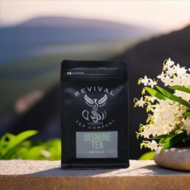 Revival Tea Company Jasmine Tea - Green Tea Blend with Jasmine Petals - 24 Tea Bags