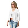 GRECERELLE Women's 3/4 Sleeve Summer Lightweight Knit Cropped Shrugs Cardigan