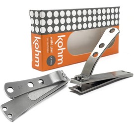 KOHM Curved Nail Clippers with Nail File (in Build) - Heavy Duty Stainless Steel Toe Nail Nippers Tool for Men, Women, Seniors & Adults