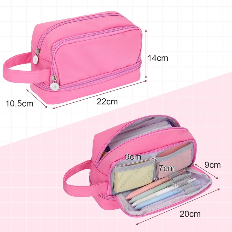 Alyvisun Large Capacity Pencil Case with 3 Compartments for Boys