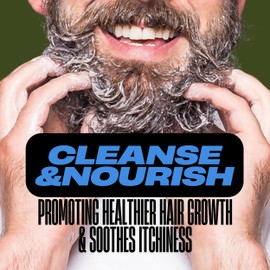 Bluebyrd Soap Co. Cedar + Leather Beard Wash 8oz | Woodlands Scented Cleansing Beard Shampoo & Beard Conditioner for Men, Reduce Frizz, Softens & Manages (Unscented)