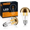 Half Chrome Light Bulbs,Half Gold Tipped Dimmable 6W (Equivalent 60Watt)