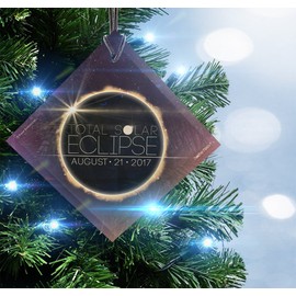 Total Solar Eclipse 2017 Starfire Prints Glass Ornament - Home and Christmas Tree Decoration
