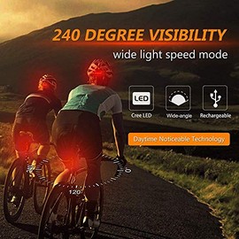 Luz Trasera para Bicicleta, LETTURE 2PACK Luz de Destello de Seguridad con 4 Modos de iluminación USB Recargable Ultra Brillante LED Rojo Alta Intensidad para Adecuado para Cascos,Bicicletas,Scooters