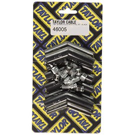 Taylor Cable Boot/Terminal Kit, Spark Plug, 8-10.4 mm, Black, 135 Degree, Set of 8
