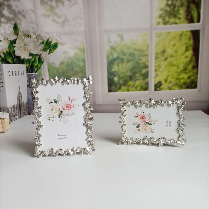 Xshelley 5 x 7 Inch Modern Simple Butterfly Metal Photo