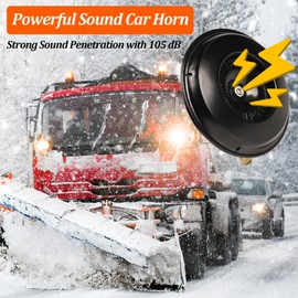 JORMIX 2 Pcs Disc Horn High Low Universal Motorcycle Electric Horns 12V 105 dB fit for most Passenger Cars, Vehicles, ATVs, Scooter, Dirt/Pocket Bikes & Tricycle, 63 mm