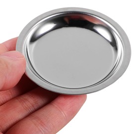 HOLIDYOYO Stainless Steel Tea Bag Coaster Teabag Storage Saucer Dish Teabag Holder Dipping Seasoning Dish Appetizer Snack Plate for Tea Room Accessory