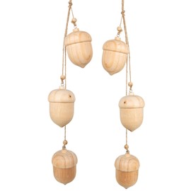 Logbuch-Verlag 2 Garlands Autumn Decoration Acorns Wooden Pendant or Table Decoration Length 58 cm One Acorn 8 x 6 cm