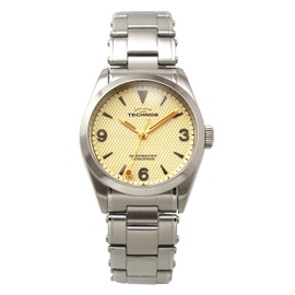 Technos T9B89SV Men's Wristwatch, 3 Hands, Silver, beige, Bracelet Type