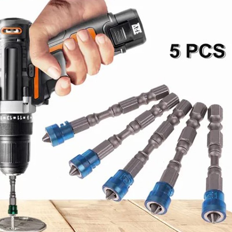 5Pcs Magnetic Screwdriver Bits Metal Cross Electric Screwdriver Bit with