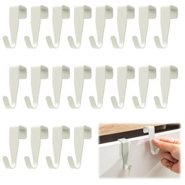 lafo Pack of 20 Door Hooks for Hanging, White Window Hooks for Hanging, Metal, Door Hooks, Interior or Exterior Door, Coat Hooks Door, Hooks for Window Decoration, Made of Carbon Steel