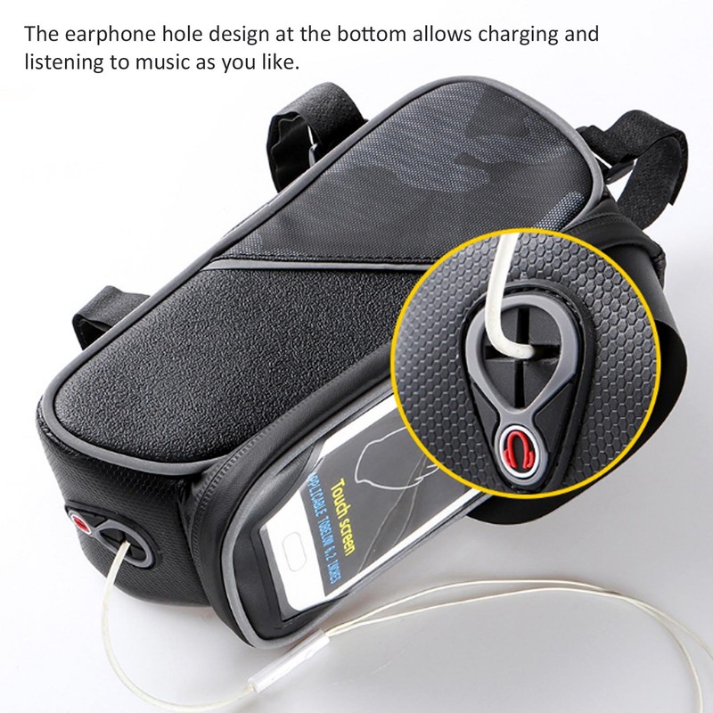 Bike Front Frame Bag Waterproof TPU Sensitive Touch Screen Top