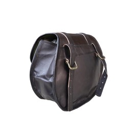 Motorcycle Saddle Bags, Bicycle Side Bag, Bicycle Tool Bag, Saddle Bags, Motorcycle Bags, Bicycle Saddle Bag, Leather Bag (2 Pockets) (One Piece Black)