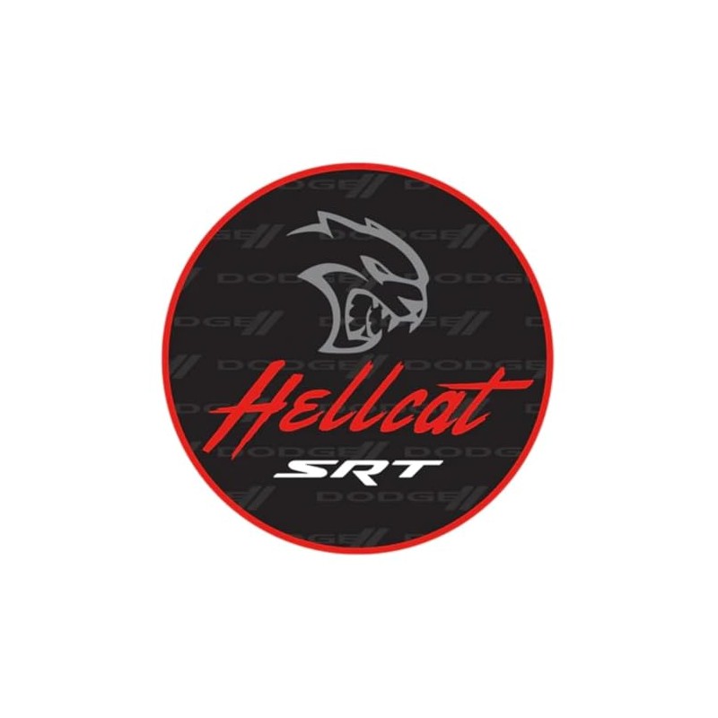Dodge SRT Hellcat Logo Premium Screen Printed Round Sticker 4"