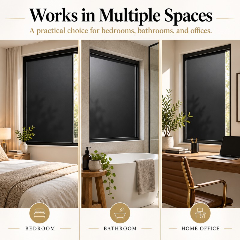 Blackout Window Film for Bedroom Privacy – Self-Adhesive Light Blocking