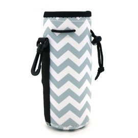 AF-WAN Protable Neoprene Insulated Water Drink Bottle Cooler Carrier Cover Sleeves Bag Bag Holder Strap for Kids Women Men Biker Travel Cycling Climbing Sports (Grey)