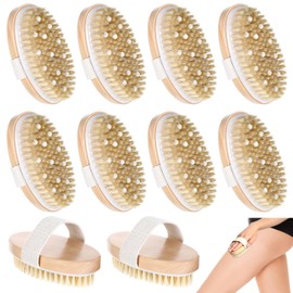 10 Pcs Dry Brushing Body Brush Exfoliating Brush with Massage Nodule Dry Skin Body Scrubber for Shower Bath Back Circulation Improvement Dead Skin Remove Beauty Exfoliator (4.92 x 2.56 Inches)