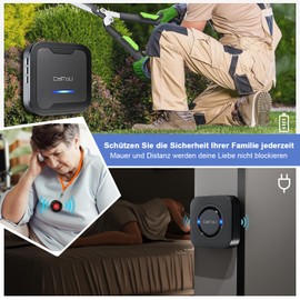 CalltoU Emergency Call Button for Seniors, Radio Bell 500 Feet Open, Seniors Emergency Call Home Security Alarm System for Patient/Elderly (2 Transmitters 2 Receivers)