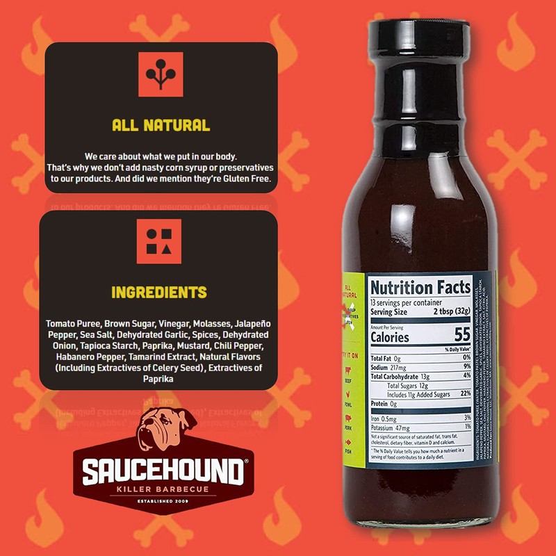 Saucehound Original Recipe & Naughty Dog Championship BBQ Sauce, Delicious