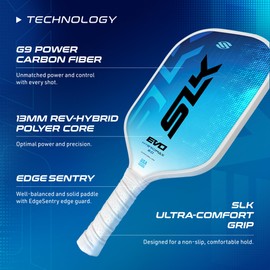 2024 Pickleball Paddle from SLK by Selkirk | Evo Power, Hybrid & Control Paddles | Fiberglass Pickleball Paddle | Carbon Fiber Pickleball Paddle with SpinFlex Surface