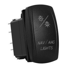 BACAUTOPARTS Blue Led Navigation Light Anchot Light Rocker Switch 7Pin ON-Off-ON Nav/ANC Light Toggle Switch for Marine Boat Ship Vessel Fishing Boat 12V 24V