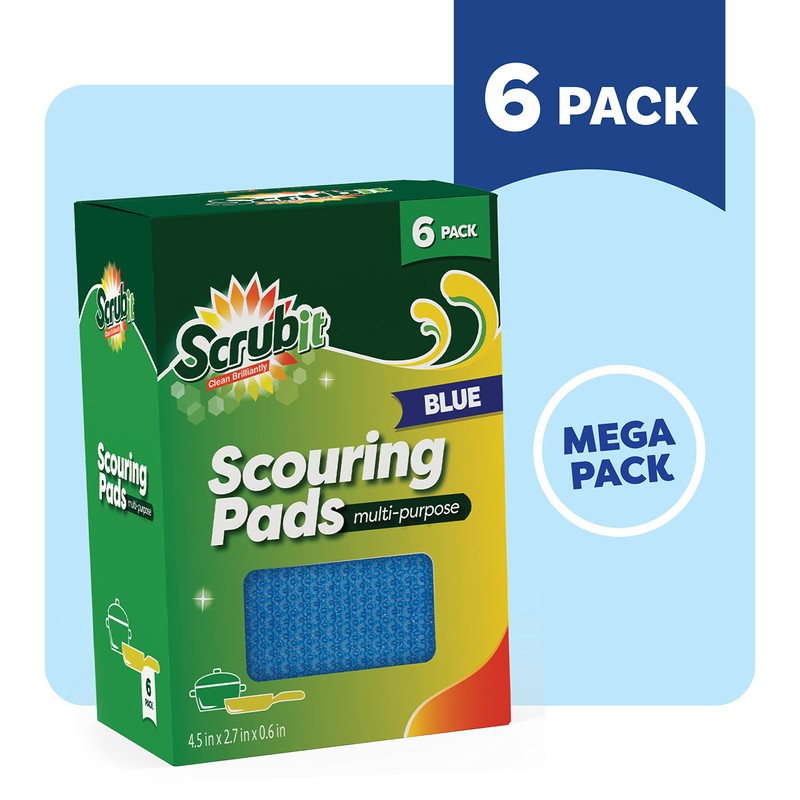 SCRUBIT Multi-Purpose Scouring Pad - Non-Scratch Cleaning Sponges for Pots,