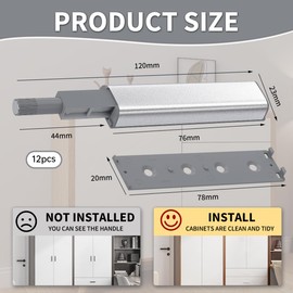 Pressure Door Opener, Push to Open Door Opener, Effortless Opening of Drawers for Cupboards, Drawers, Chipboard, Sideboards, Pack of 12