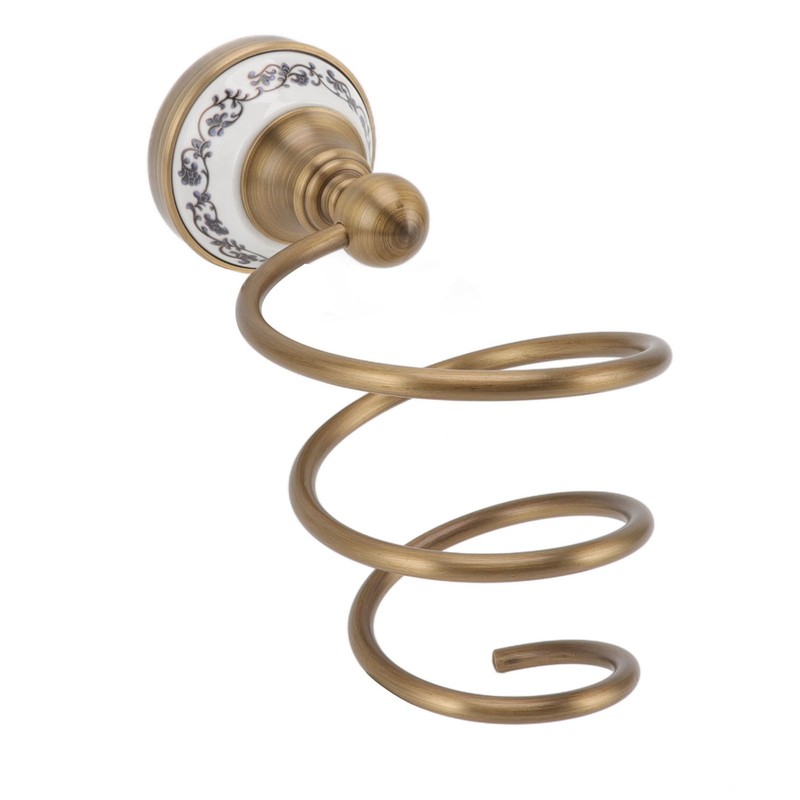 Brass Hair Dryer Holder Antique Retro Hairdryer Hanging Rack for