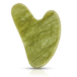 Contrybox Gua Sha Facial Tools, Jade Guasha Tool for Face & Eye Gua Sha Stone for Puffiness Reducing & Jawline Sculpting Face Stone Gua Sha Tools for Skin Care Woman GuaSha Stone Tool, Light Green