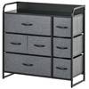 HOMCOM 7-Drawer Dresser, Fabric Chest of Drawers, 3-Tier Storage Organizer