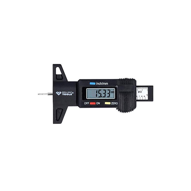 BRILLIANT TOOLS BT114903 Digital Depth Caliper, 0-25 mm [Powered by