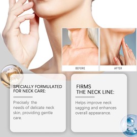 Colágeno Fullerene Crema para el cuello, crema hidratante reafirmante y reafirmante para la piel cremosa, masaje hidratante antiarrugas, cuidado facial y del cuello para la piel flácida (1 pieza)