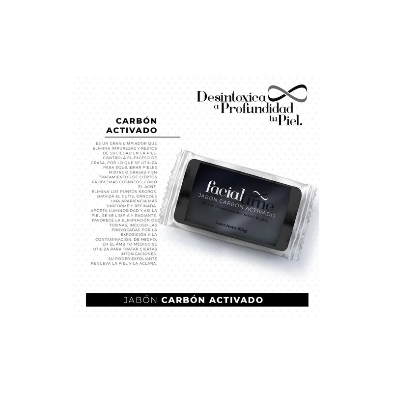 Jabn De Carbn Activado Colgeno Biotina 450gr Natural