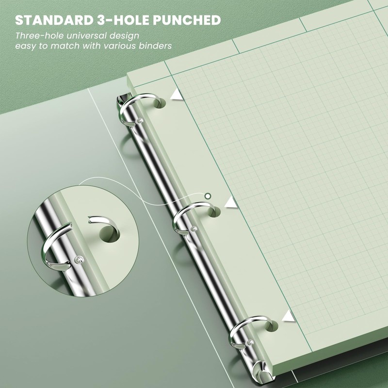 Engineering Paper 8.5 x 11, 100 Sheets Top Glue Binding