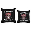 Santa Hat Christmas Fairy Lights Bat Throw Pillow