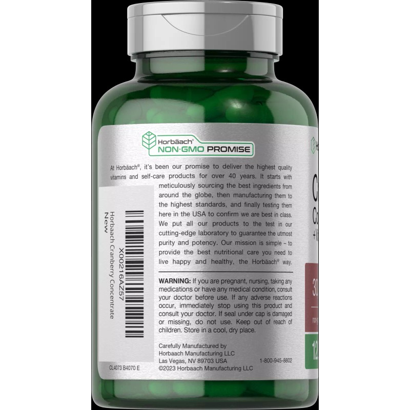 Horbäach Cranberry Pills | 120 Capsules | 30,000 mg +