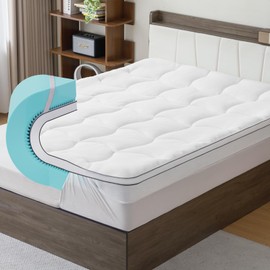 GEMBED 4 Inch Memory Foam Mattress Topper Twin XL Size - Dual Layer 3 Inch Cooling Gel Memory Pad and 1 Inch Pillow Top Mattress Cover for Back Pain - 39" x 80" x 4"